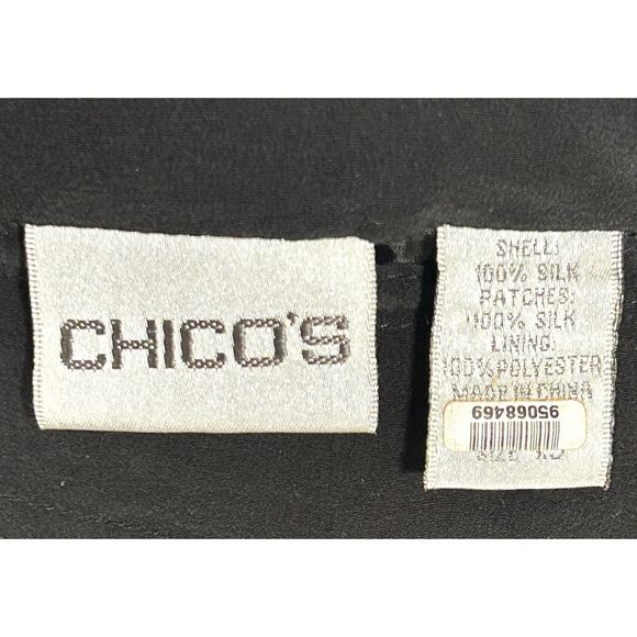 Vintage 90’s Chico’s 100% Silk Black Maxi Skirt Boho Chic Whimsigoth 12/14 L - Picture 6 of 7